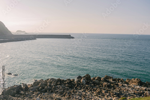 Fotografia Background of a sea with the spur at sunset