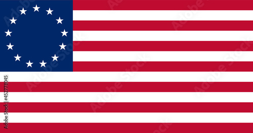 Flag Betsy Ross vector illustration symbol national country icon. Freedom nation flag Betsy Ross independence patriotism celebration design government international official symbolic object culture photo