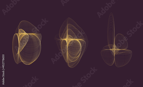 golden abstract line geometry circle shapes