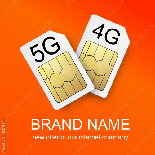 advertising poster of Internet companies offering the installation of 4G 5G Internet connections using a sim card method
