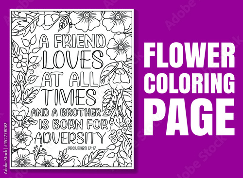 Bible Verse Coloring Pages, Christian religious typography coloring page for children and adults. Bible Verse Coloring Pages Inspiration Quotes.