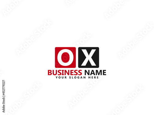 OX O&X Letter Type Logo, Creative ox Logo icon design