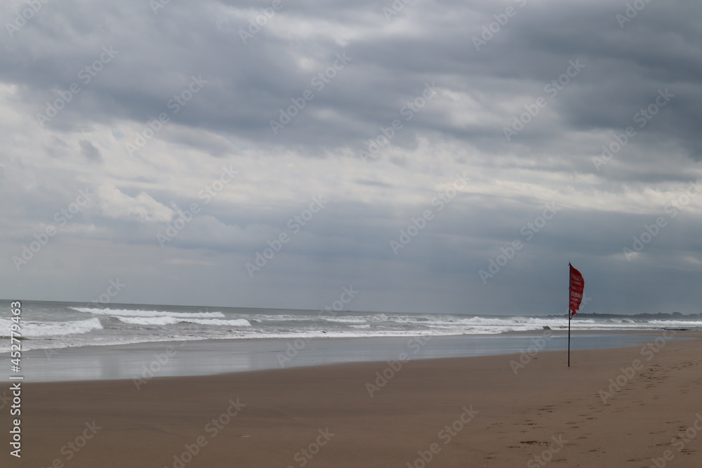 Flag on the beach during the pandemic, Bali