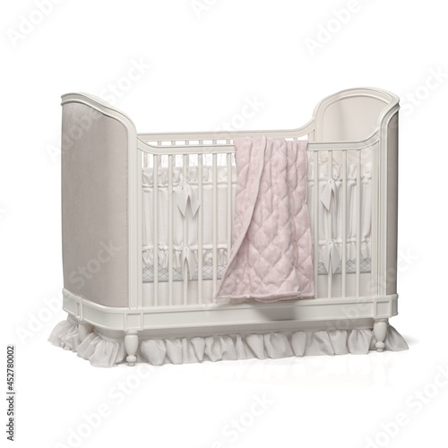 Fototapeta Naklejka Na Ścianę i Meble -  3d illustration of a crib for babies