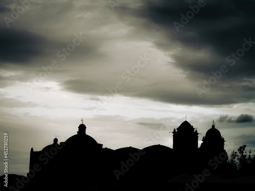 church at sunset