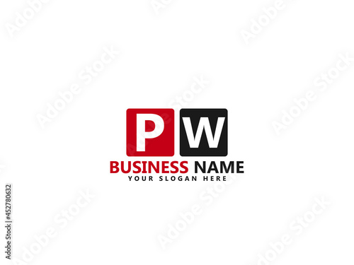 PW P&W Letter Type Logo, Creative pw Logo icon design