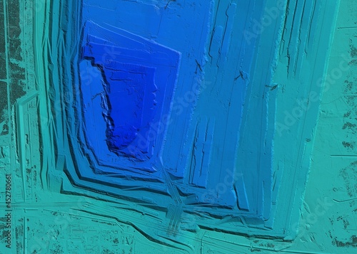 Digital elevation model. GIS product made after proccesing aerial pictures. It shows excavation site with steep rock walls that was mapped from a drone	
 photo