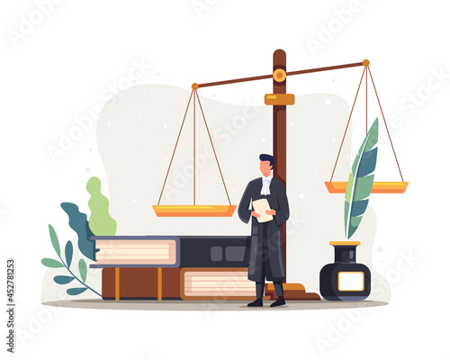 Lawyer judge character illustration