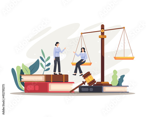 Lawyer judge characters illustration