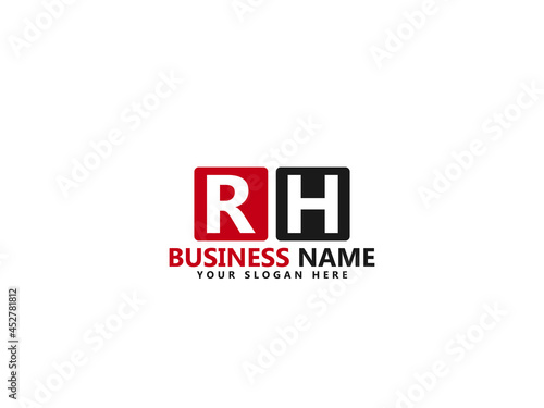 RH R&H Letter Type Logo Image, rh Logo Letter Vector Stock