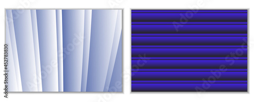 Abstract gradient waves background and folds. A set of 2 templates. 3D illustration in gentle pastel colors. Vector