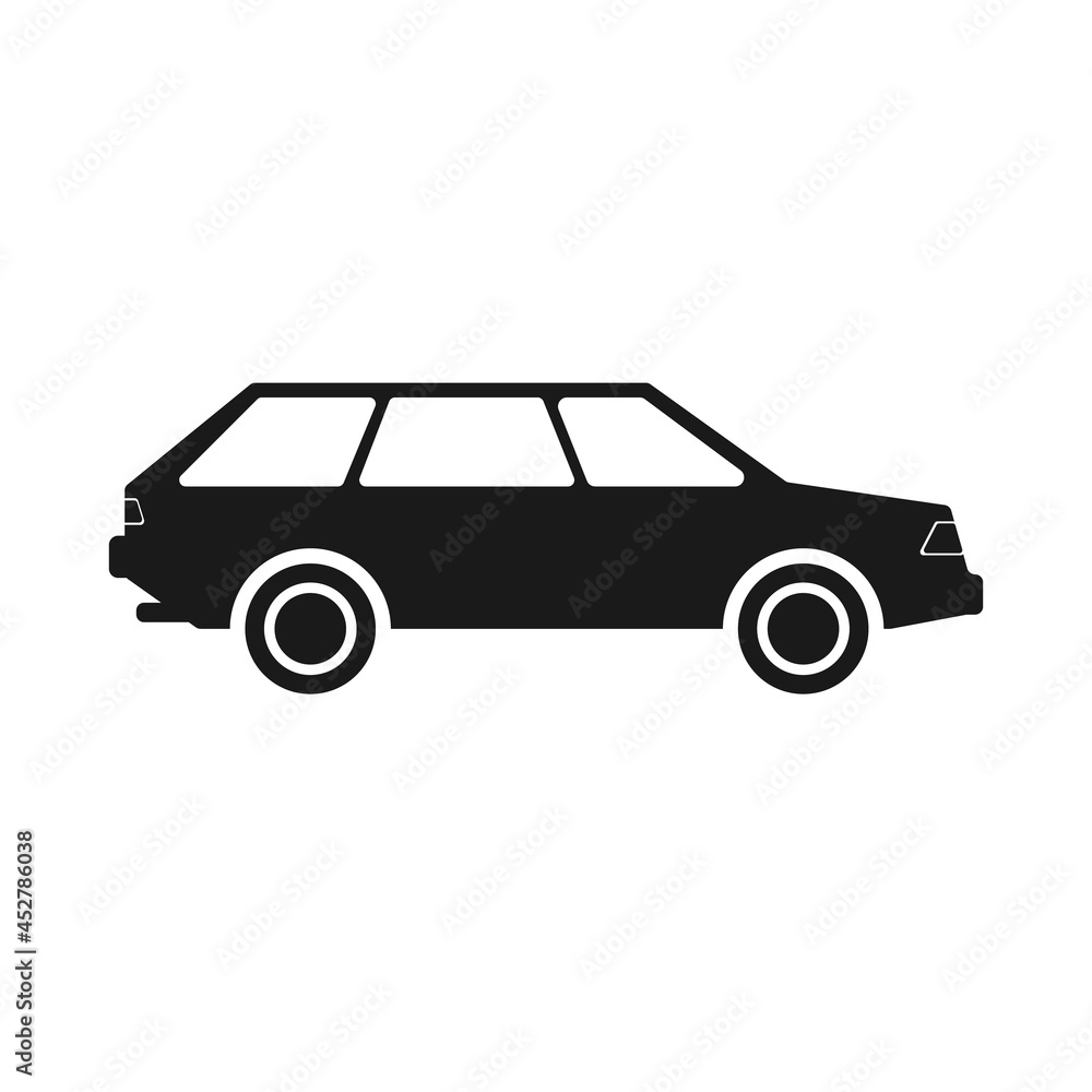 Fototapeta premium Simple station wagon with body flat detailed icon