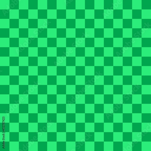 Green checkerboard pattern background. Check pattern designs for decorating wallpaper. Vector background. 