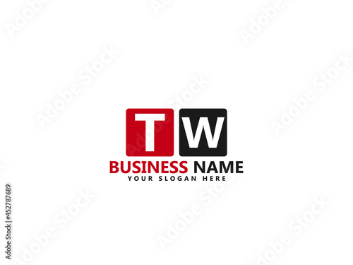 TW T&W Letter Type Logo Image, tw Logo Letter Vector Stock