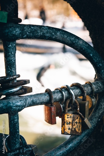 Padlocks on the fenc photo