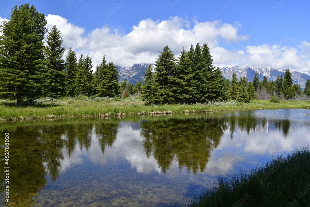 Grand Tetons with Snake River Tributary Grand Tetons with Snake River Tributary