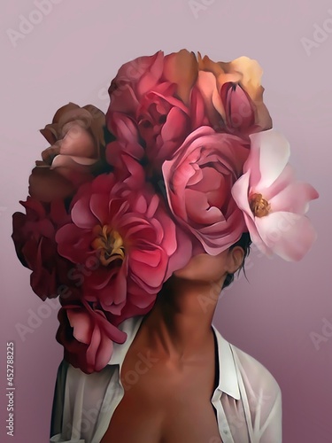 Girls with dark pink flovers