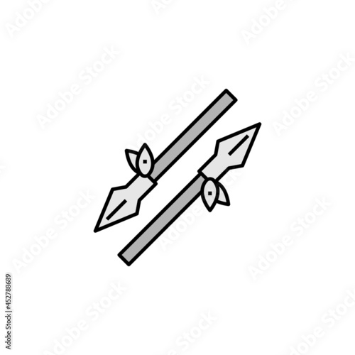 javelin, spear, weapon line colored icon. Signs, symbols can be used for web, logo, mobile app, UI, UX
