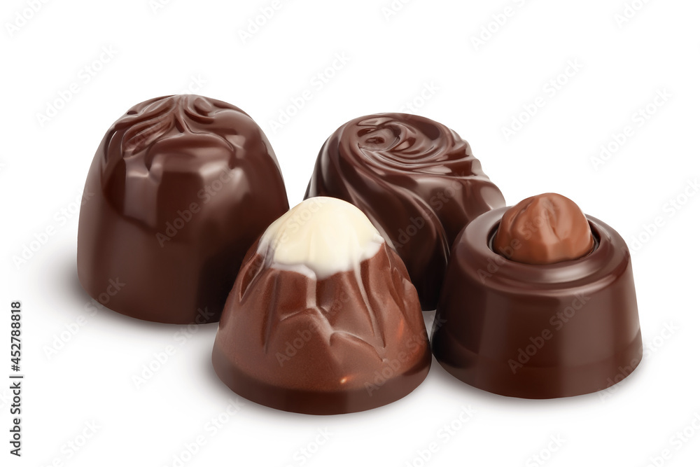Chocolate candy isolated on white background with clipping path and full depth of field Chocolate candy isolated on white background with clipping path and full depth of field