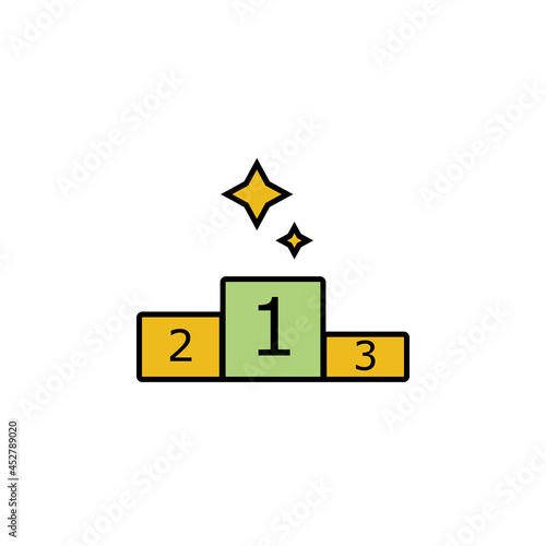 second, first, third, champions, winners line colored icon. Signs, symbols can be used for web, logo, mobile app, UI, UX