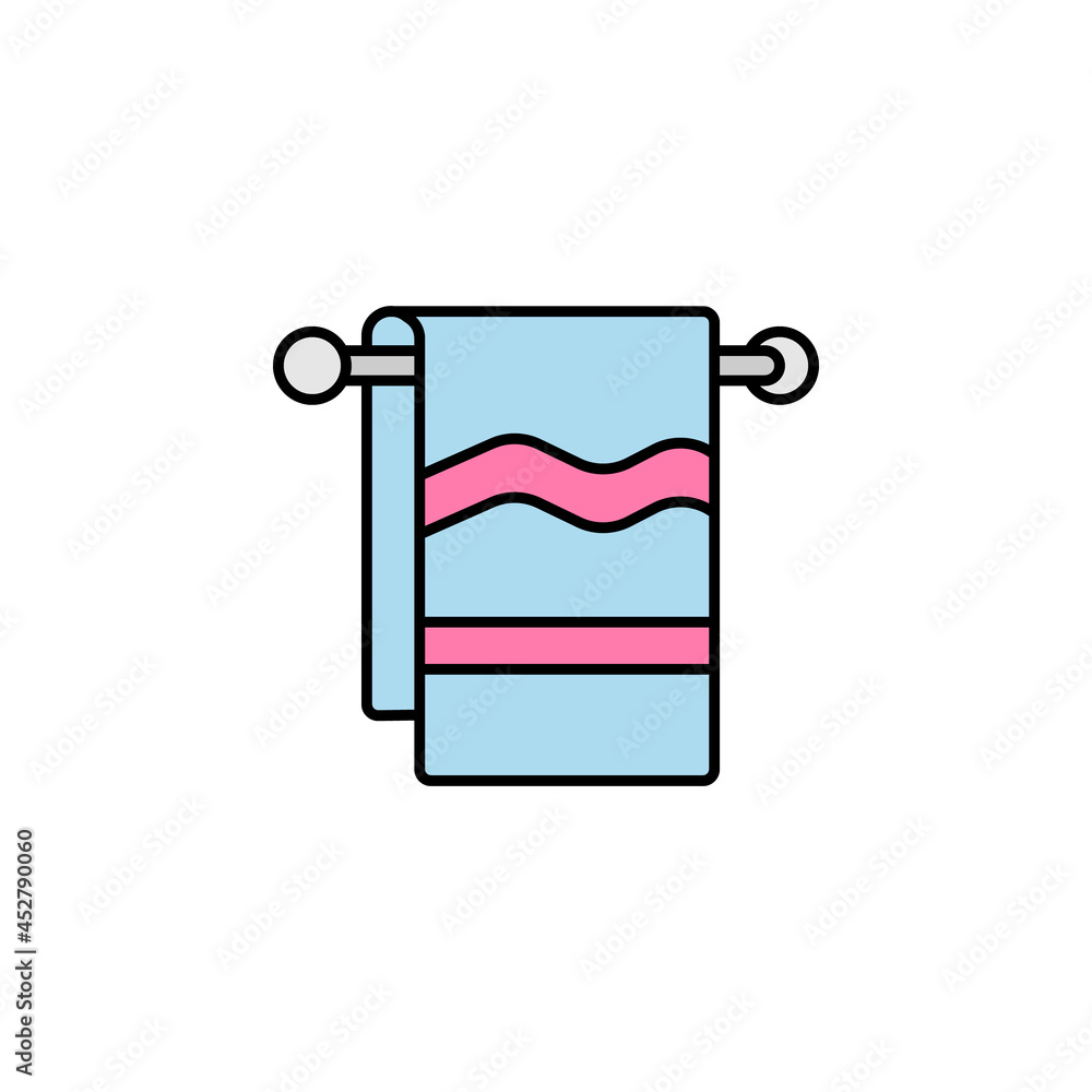 furniture and household, wellness, sauna, towel line colored icon. Signs, symbols can be used for web, logo, mobile app, UI, UX