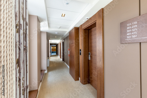 Interior of a hotel corridor doorway