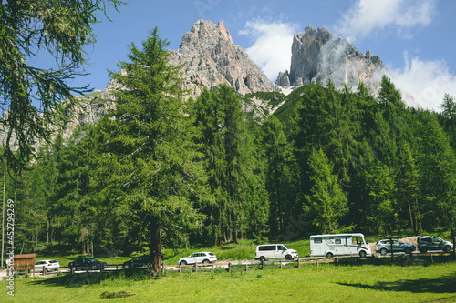 Lago di Sorapiss is a lake in the mountain range Sorapiss in the Dolomites, province of Belluno, c. 12 km away from Cortina d'Ampezzo. The lake has an altitude of 1,925 metres above sea level. The str photo