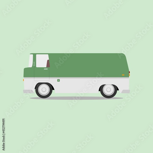 Green and White Van