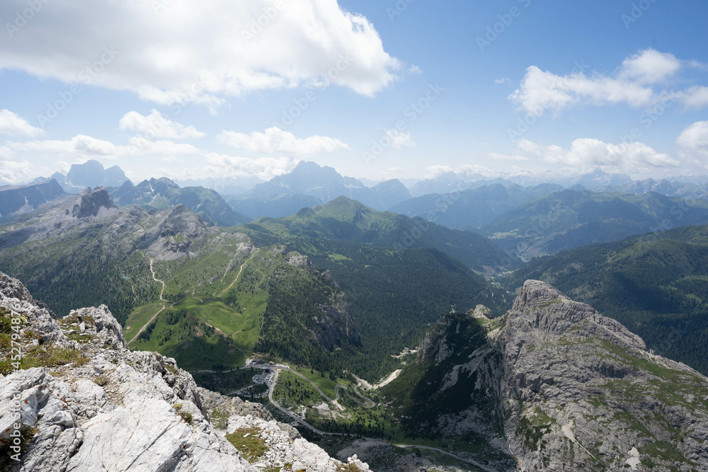 Lagazuoi is a mountain in the Dolomites of northern Italy, lying at an altitude of 2,835 metres, about 18 kilometres southwest by road from Cortina d'Ampezzo in the Veneto Region. The mountain is part