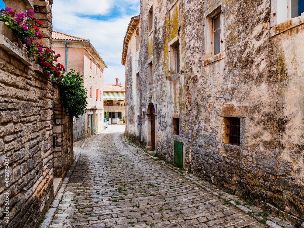 traditional narrow street of a Mediterranean town