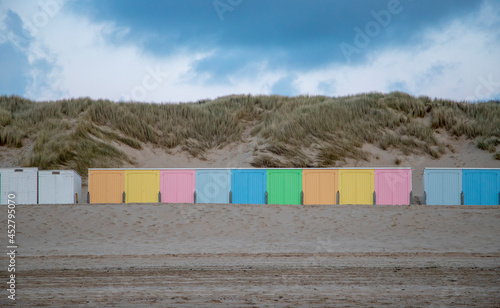 Beach houses at the sea photo