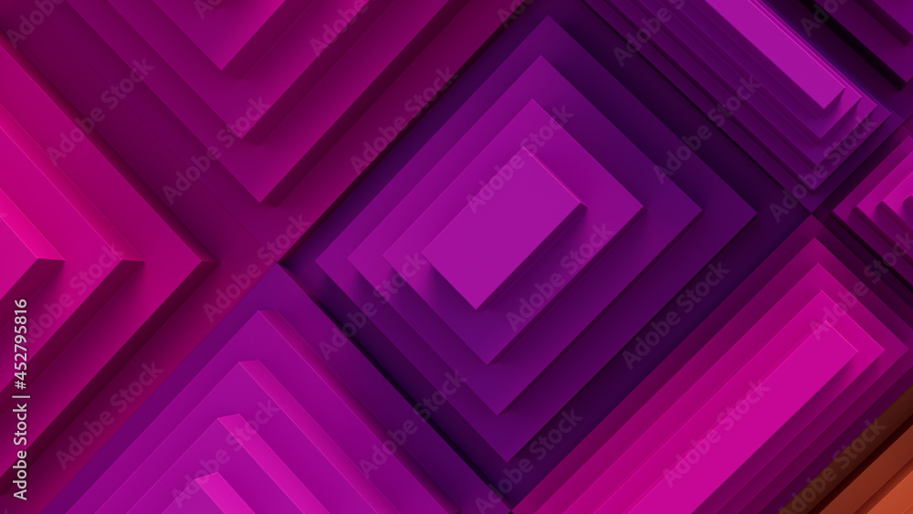 Multicolored Tech Background with a Geometric 3D Structure. Vibrant, Stepped design with Extruded Futuristic Forms. 3D Render. Multicolored Tech Background with a Geometric 3D Structure. Vibrant, Stepped design with Extruded Futuristic Forms. 3D Render.