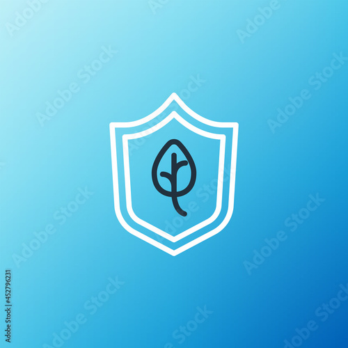 Line Vegan food diet icon isolated on blue background. Organic, bio, eco symbol. Vegan, no meat, lactose free, healthy, fresh and nonviolent food. Colorful outline concept. Vector