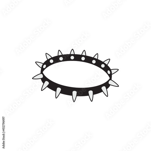 Spiky necklace collar choker vector hand drawing