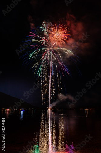 August Fireworks by the lake. © Brent