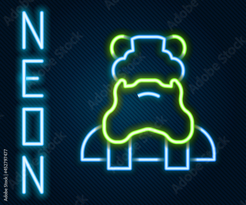 Glowing neon line Priest icon isolated on black background. Colorful outline concept. Vector