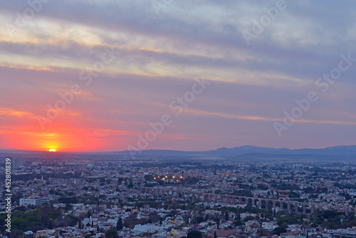Queretaro city at sunset, Mexico. 