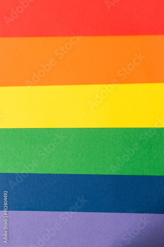 Close up of colorful rainbow flag background, lgbt symbol 