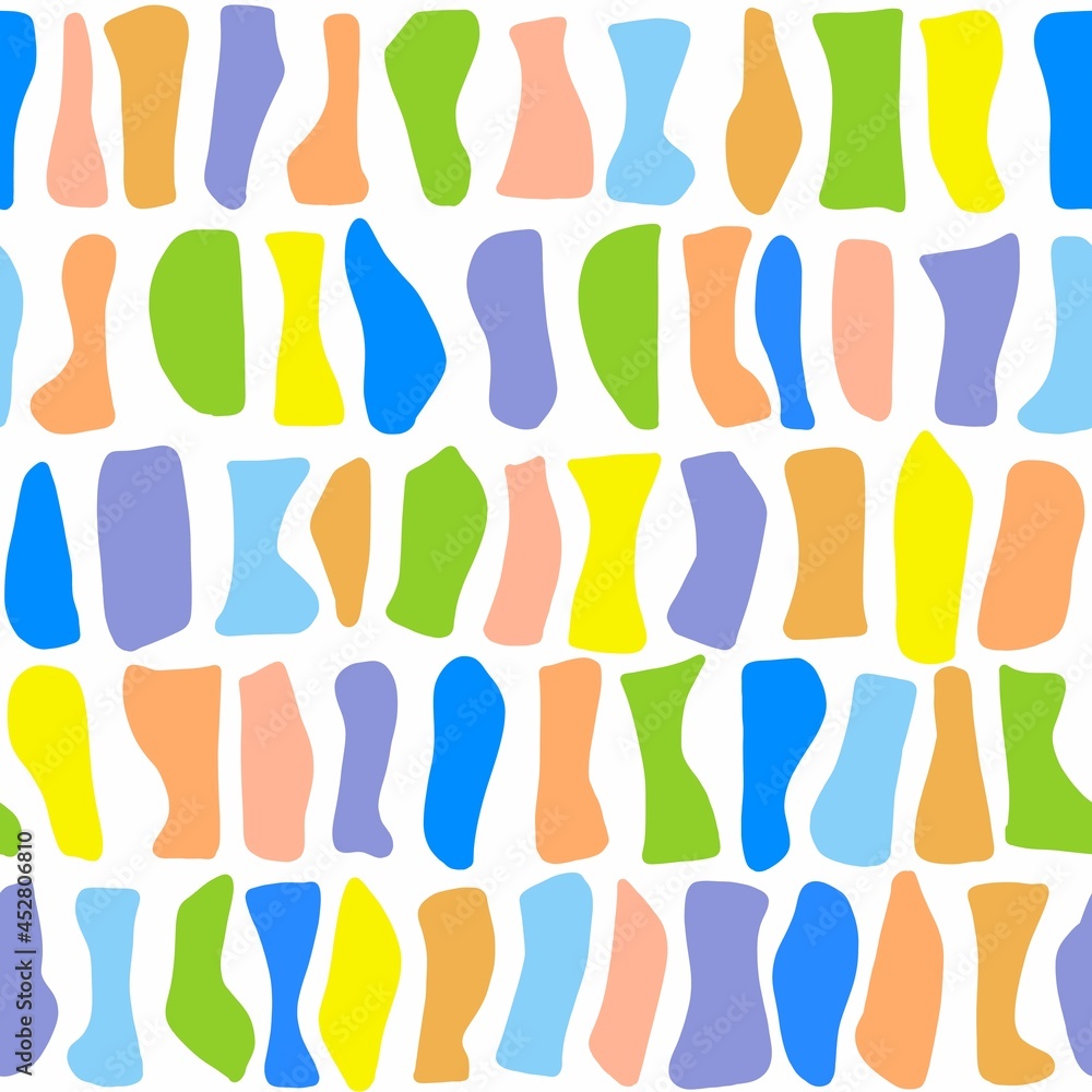 Seamless pattern. Abstract colored curvilinear shapes. Vertical and horizontal elements. Seamless pattern. Abstract colored curvilinear shapes. Vertical and horizontal elements.