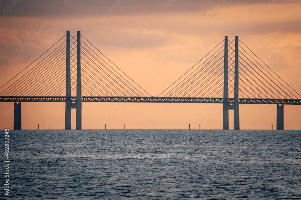 The Oresund Bridge is a combined motorway and railway bridge between Sweden and Denmark (Malmo and Copenhagen).