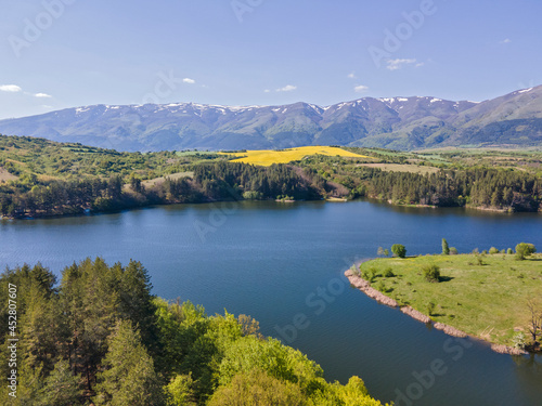 Aerial view of Dushantsi Reservoir, Bulgaria © Stoyan Haytov