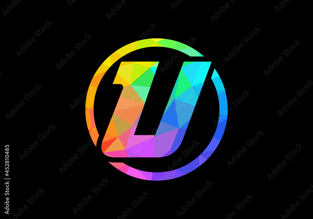 Colorful Initial letter U logo design in a circle. Modern logo for business company visual identity in low poly art style. Font emblem Colorful Initial letter U logo design in a circle. Modern logo for business company visual identity in low poly art style. Font emblem