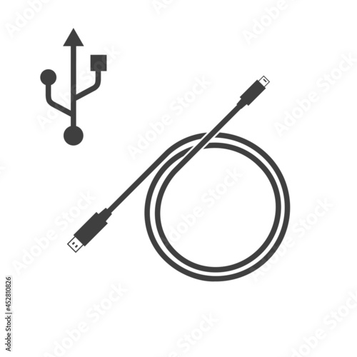 USB Cable Vector Design Icon