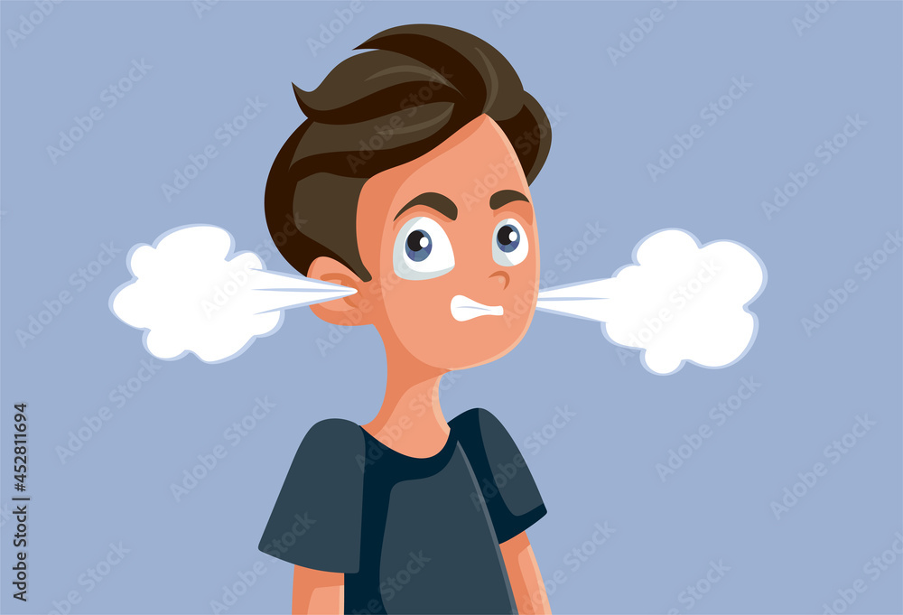 Angry Teen Boy Vector Cartoon Illustration Angry Teen Boy Vector Cartoon Illustration