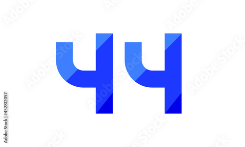 44 Number Modern Flat Blue Logo © nomersatu