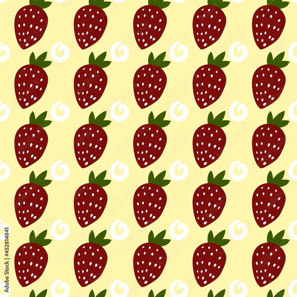 seamless pattern of cute red strawberry seamless pattern of cute red strawberry