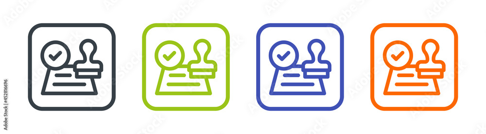 Approval, permission, confirmation symbol. Stamp icon Approval, permission, confirmation symbol. Stamp icon