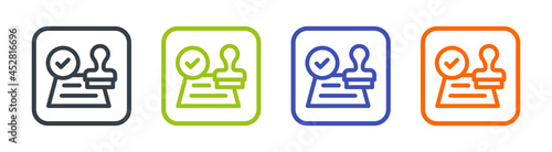 Approval, permission, confirmation symbol. Stamp icon