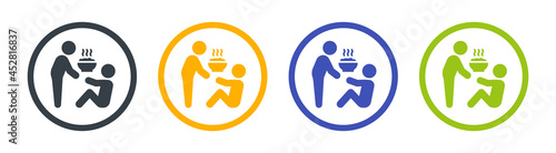 Food donation icon set.