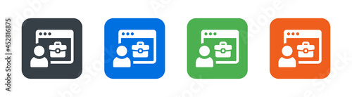 Online job icon set. Apply online recruitment symbol